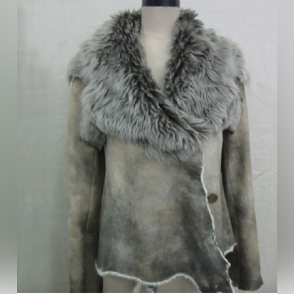 Nigel Preston & Knight Jackets & Blazers - Nigel Preston & Brenda Knight shearling fur blue gray coat